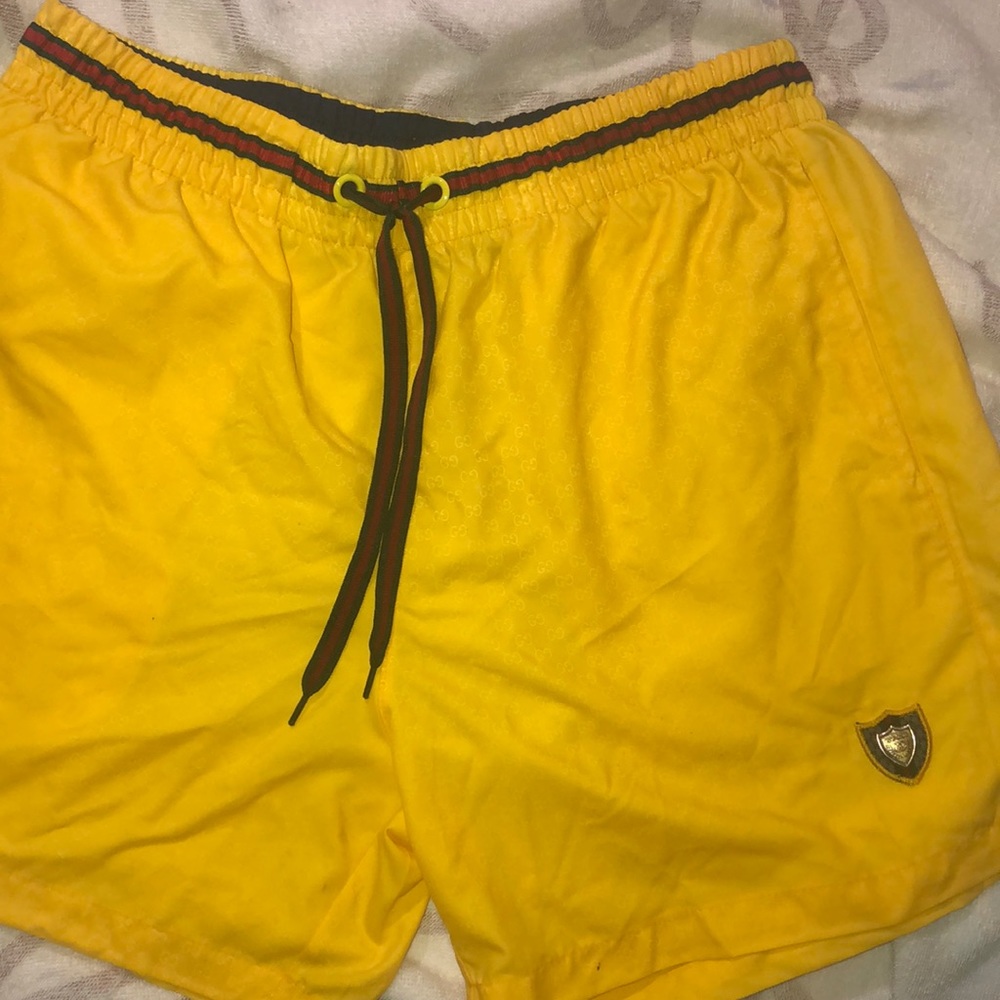 Gucci yellow men’s swimming trunks